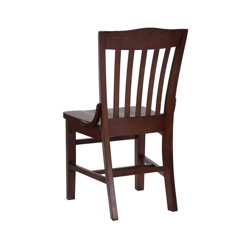 School House Back Walnut Wood Restaurant Chair