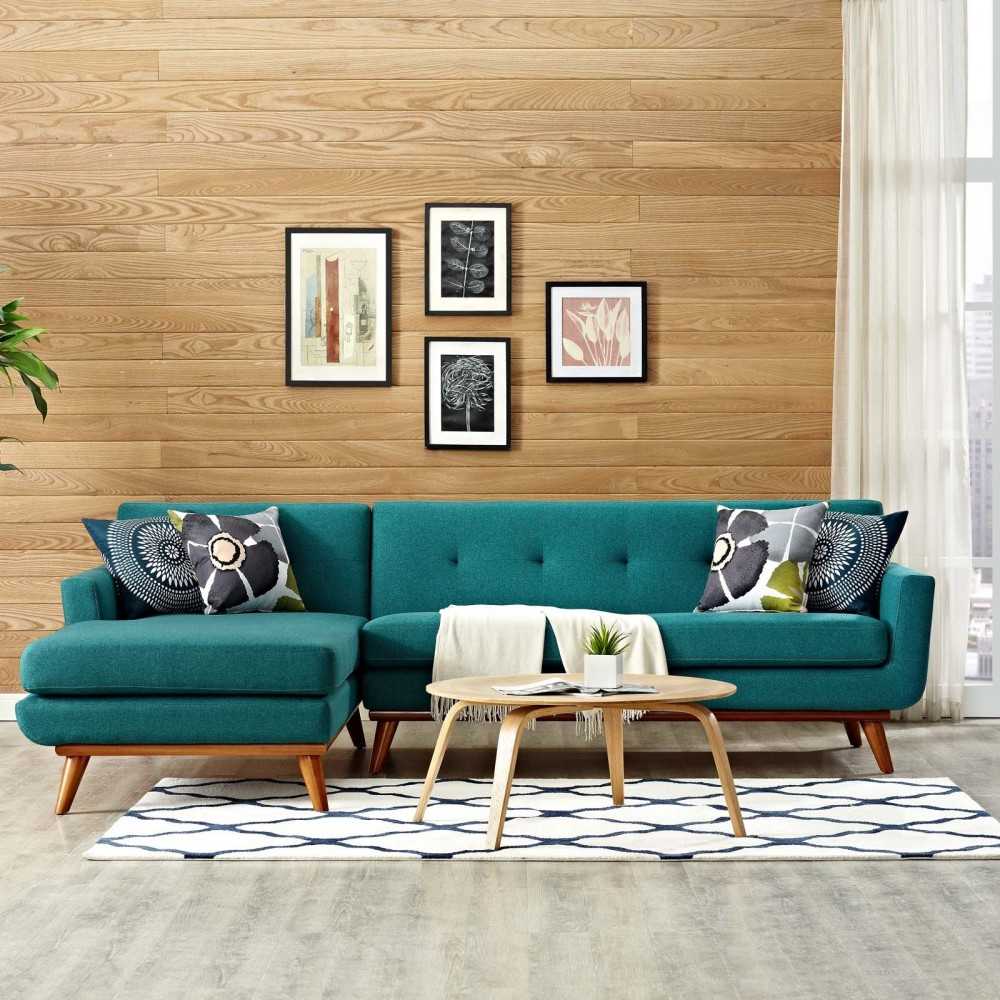 se Left-Facing Sectional Sofa, Teal