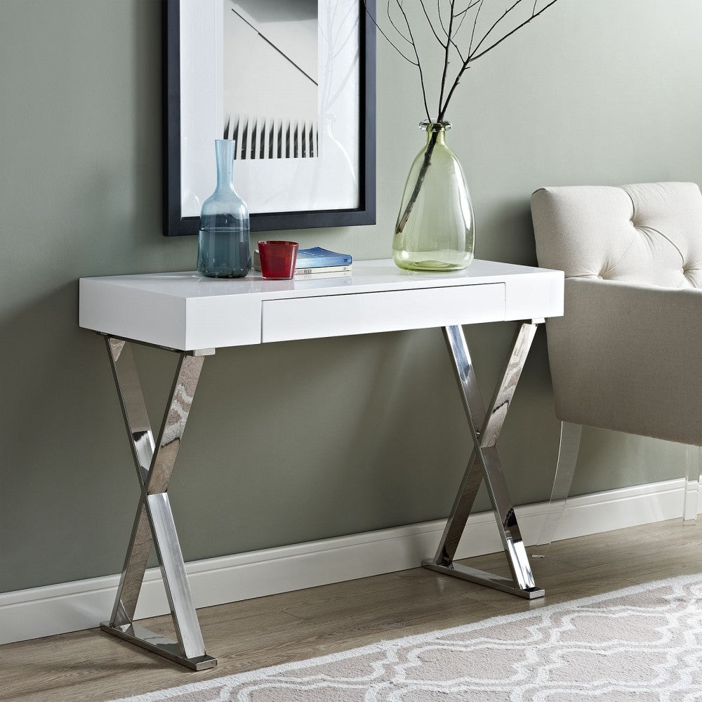 Sector Console Table, White