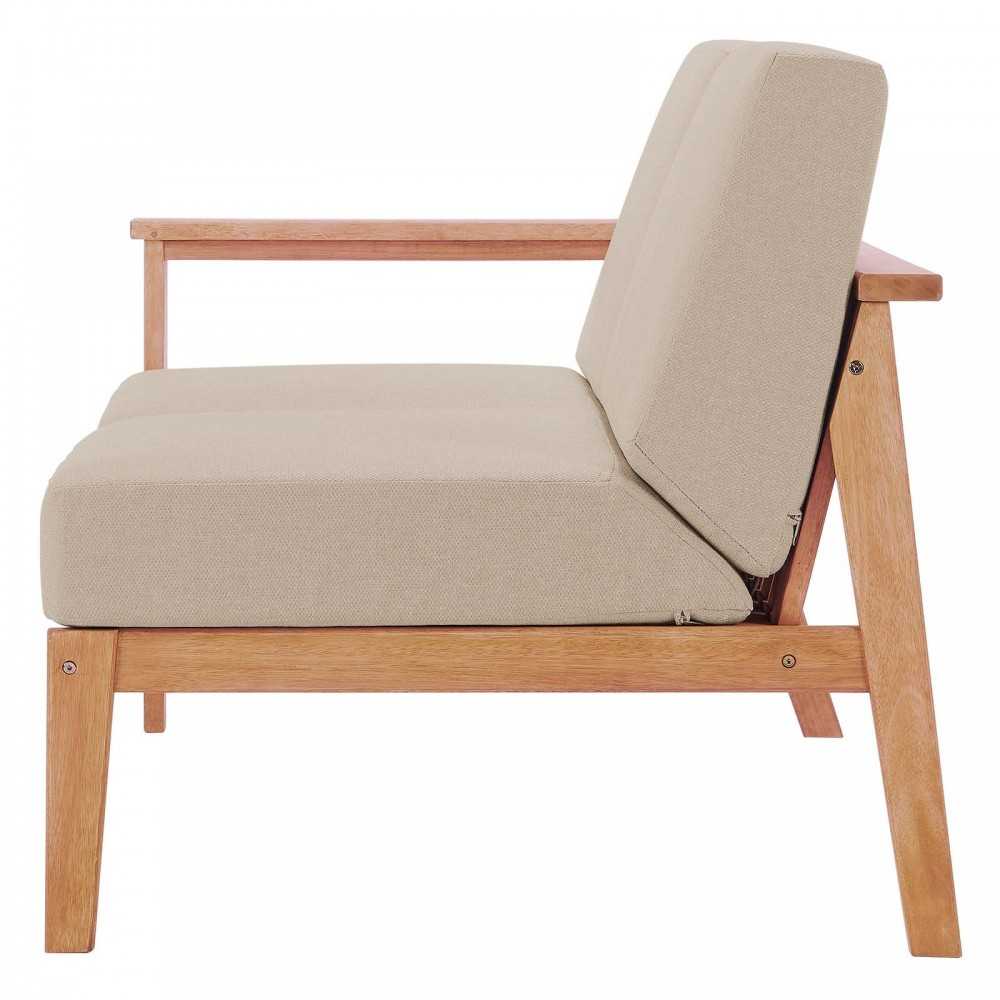 Sedona Outdoor Patio Eucalyptus Wood Left-Facing Loveseat