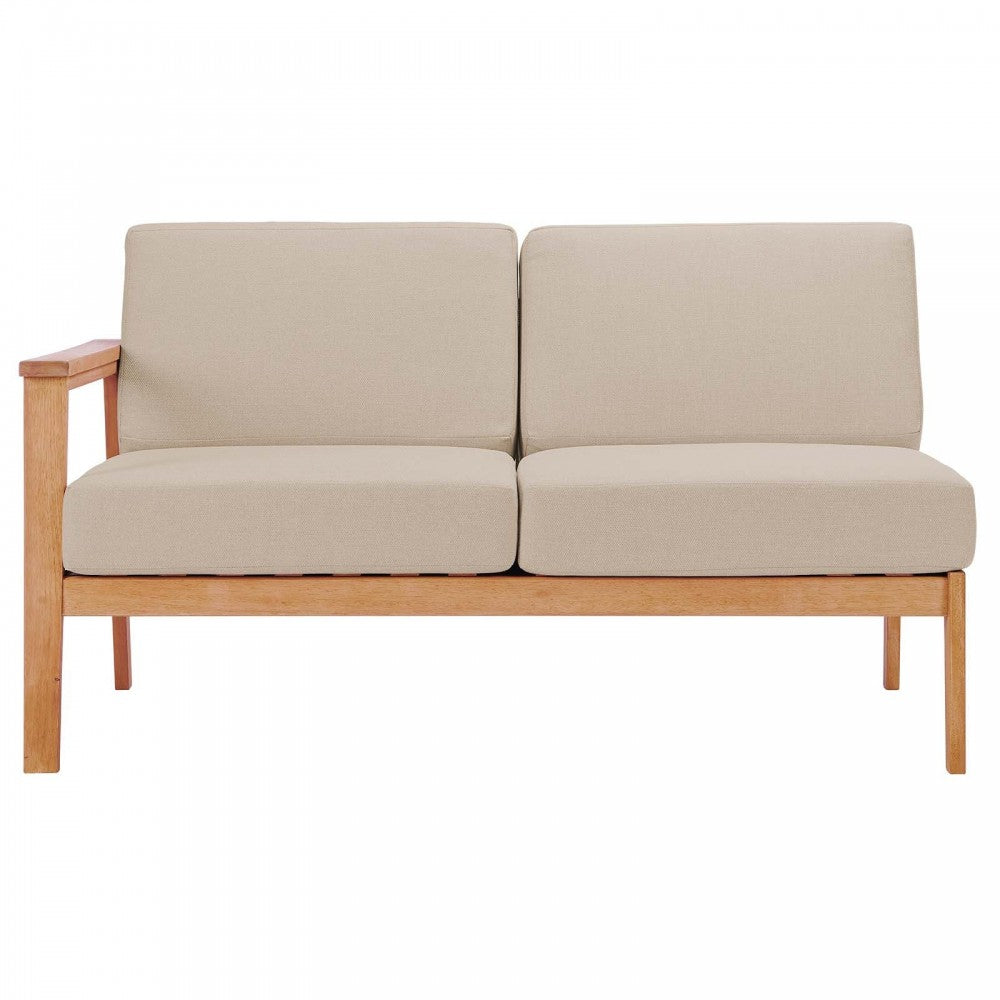 Sedona Outdoor Patio Eucalyptus Wood Left-Facing Loveseat