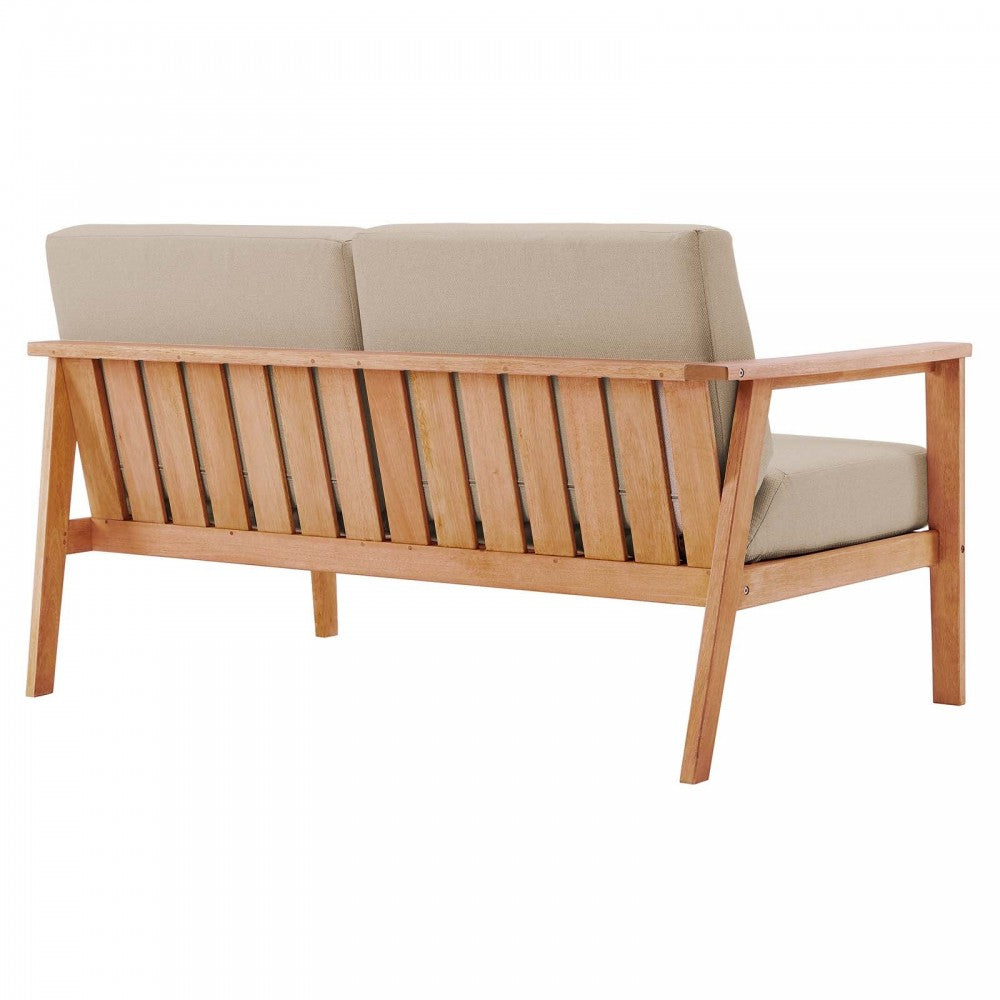 Sedona Outdoor Patio Eucalyptus Wood Left-Facing Loveseat