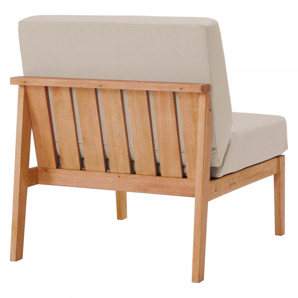 Sedona Outdoor Patio Eucalyptus Wood Sectional Sofa Armless Chair