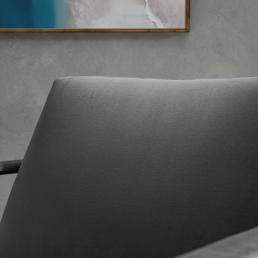Seg Performance Velvet Accent Chair, Gold Gray