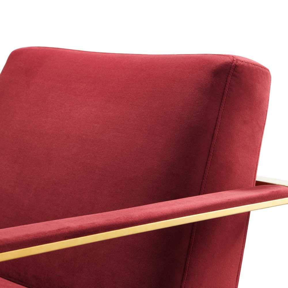 Seg Performance Velvet Accent Chair, Gold Maroon