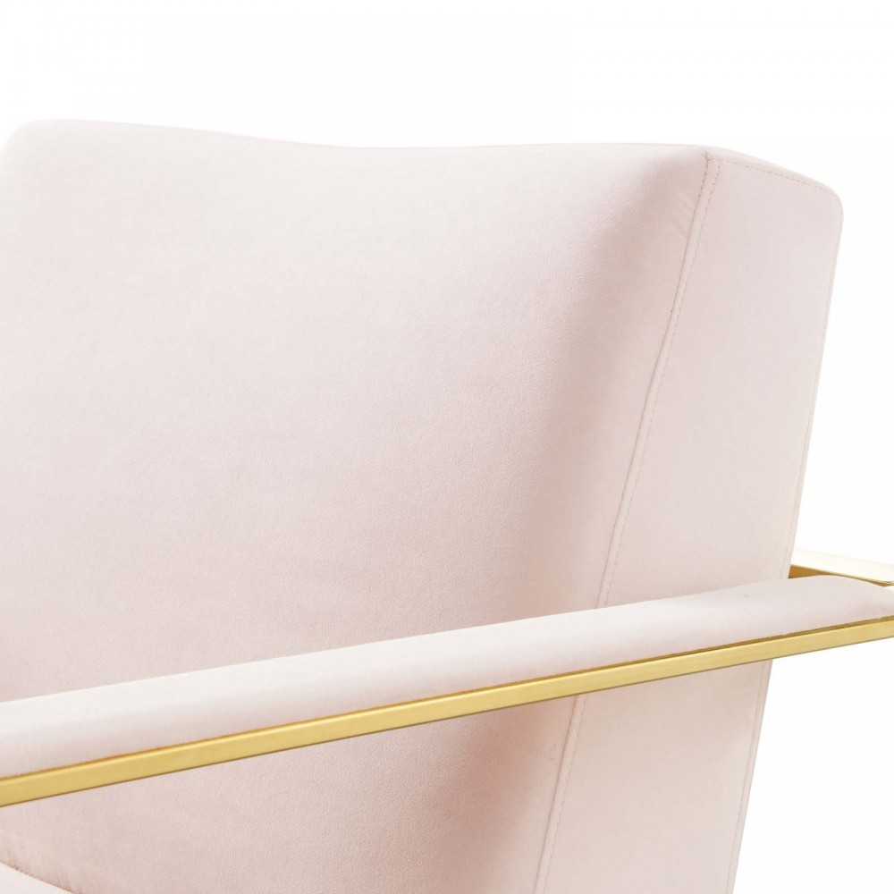 Seg Performance Velvet Accent Chair, Gold Pink