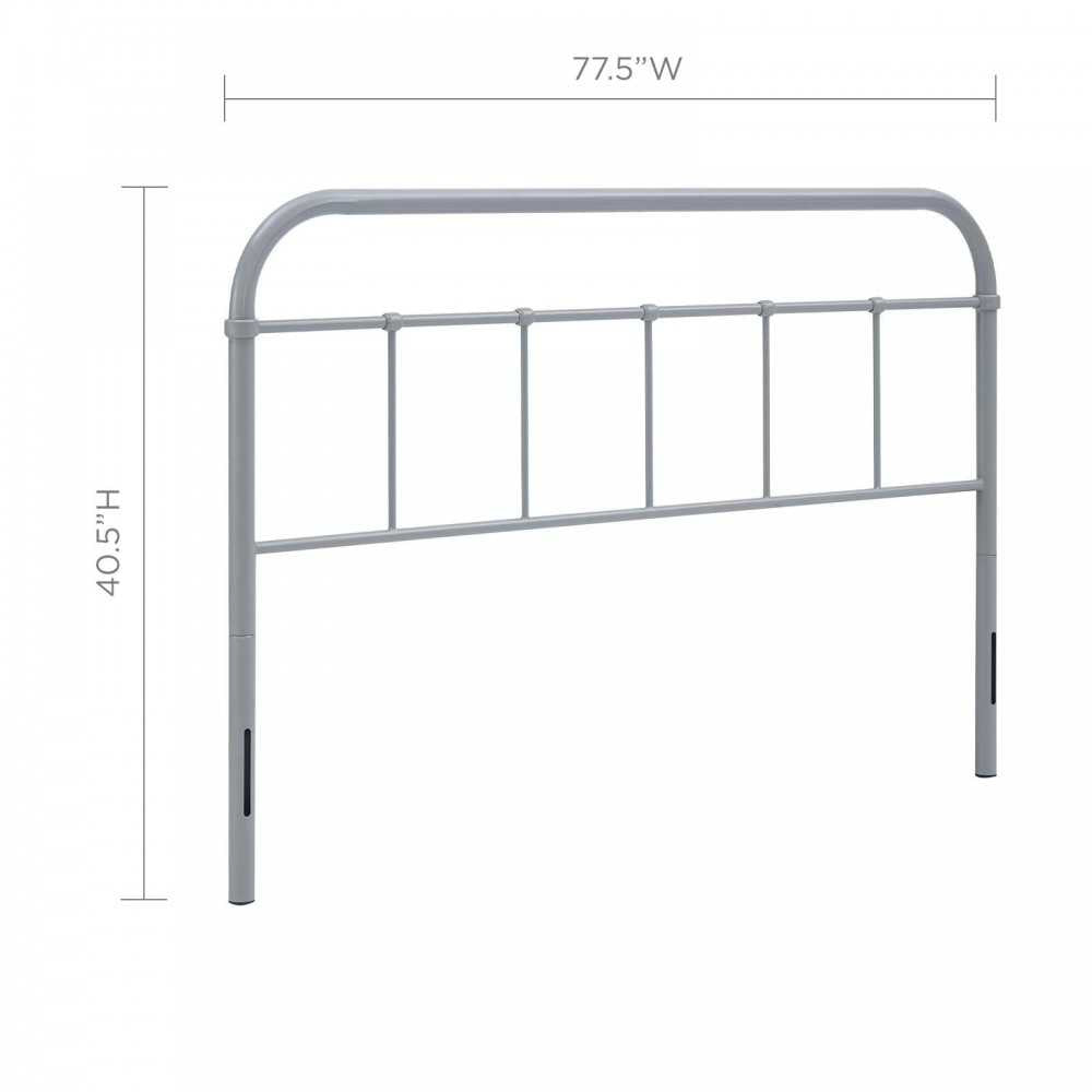 Serena King Steel Headboard, Gray