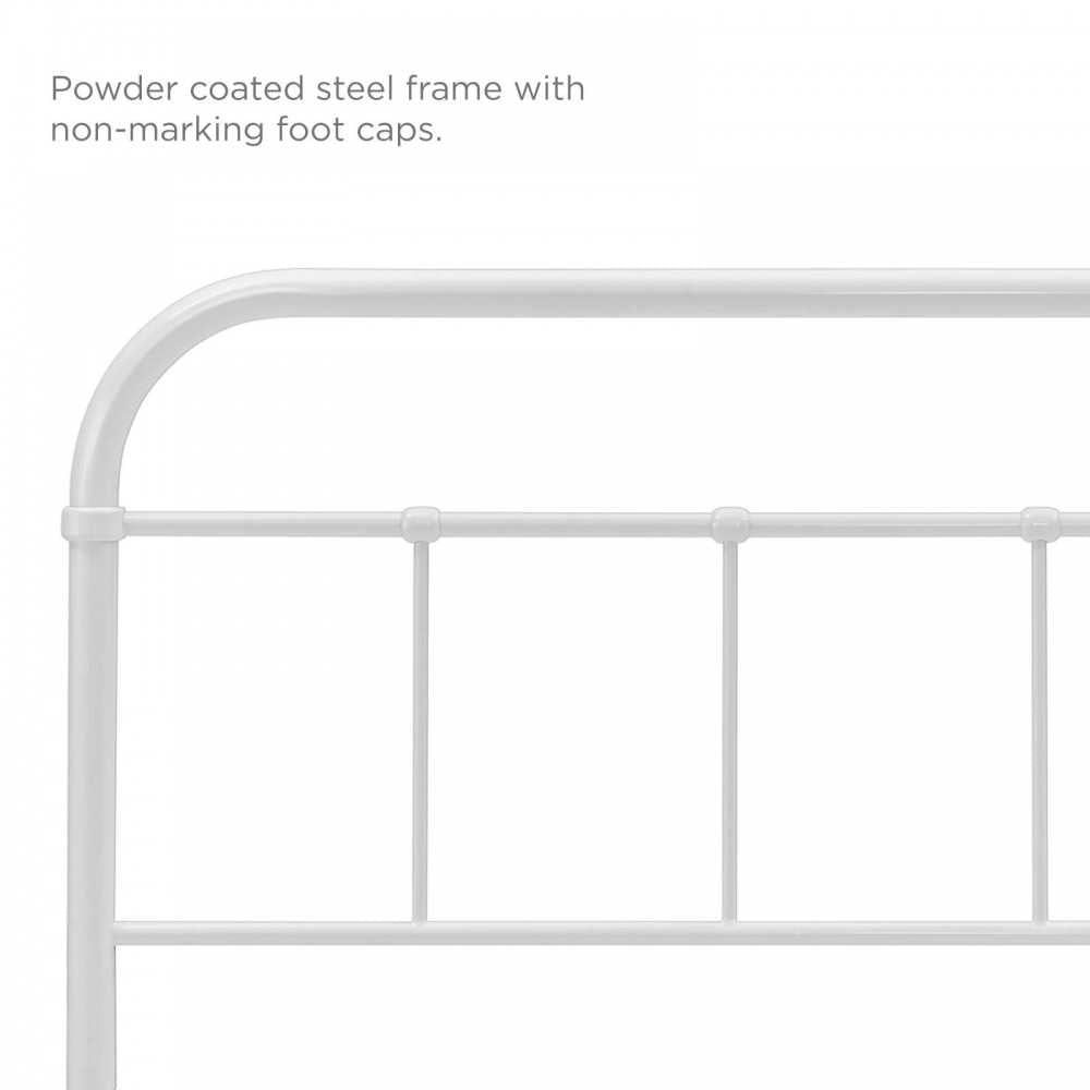 Serena King Steel Headboard, White