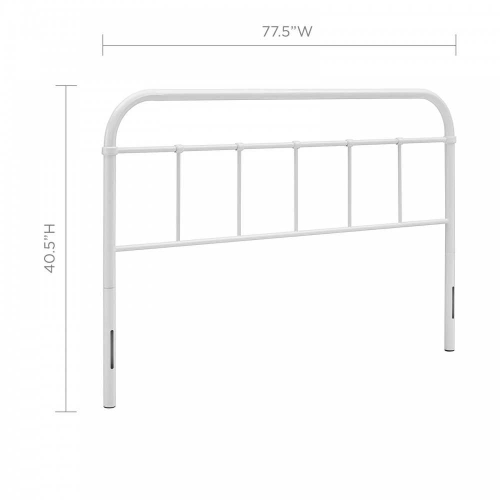 Serena King Steel Headboard, White