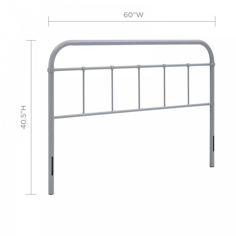 Serena Queen Steel Headboard, Gray