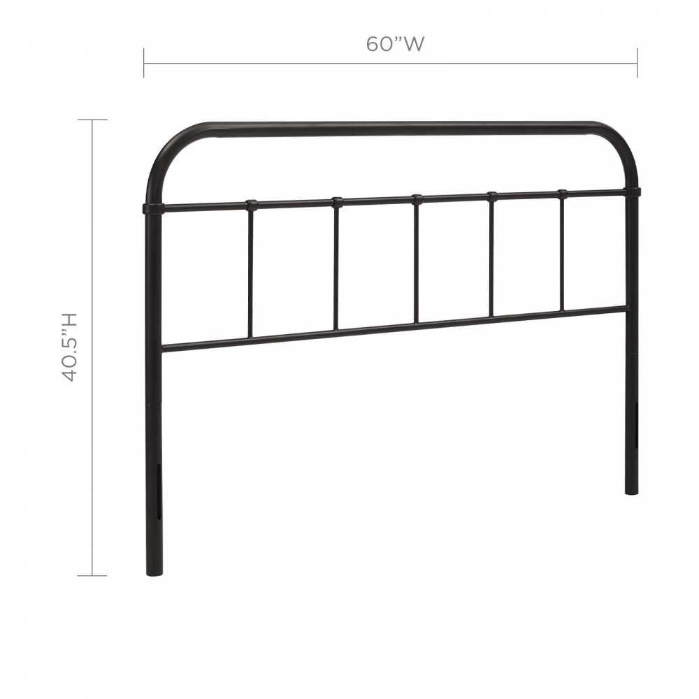 Serena Queen Steel Headboard, Brown