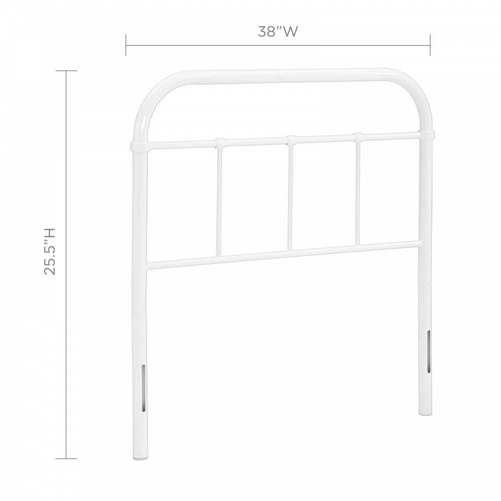 Serena Twin Steel Headboard, White