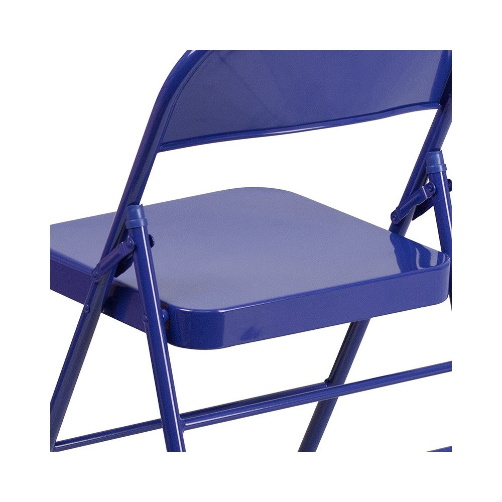 Series Cobalt Blue Triple Braced & Double Hinged Metal Folding Chair