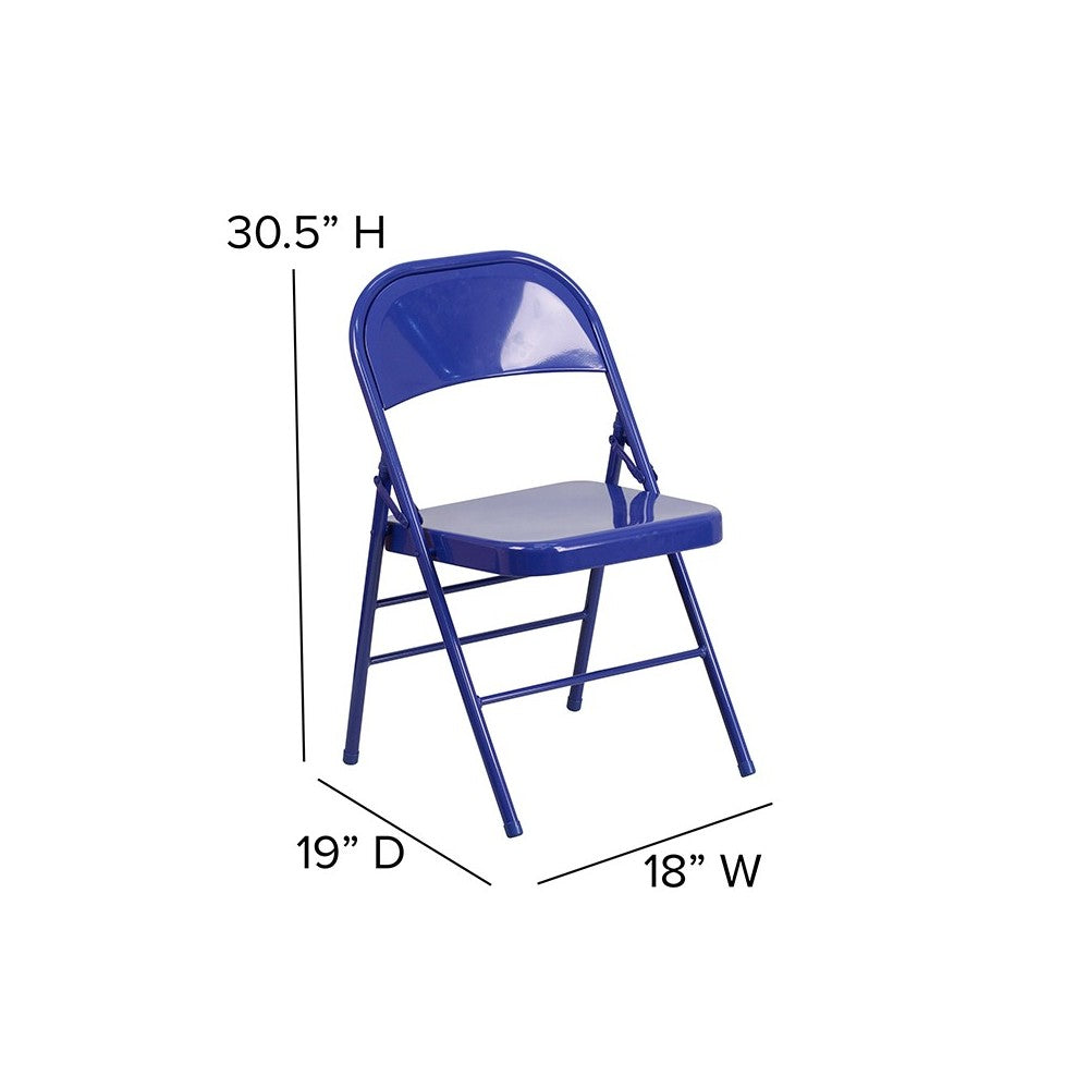 Series Cobalt Blue Triple Braced & Double Hinged Metal Folding Chair
