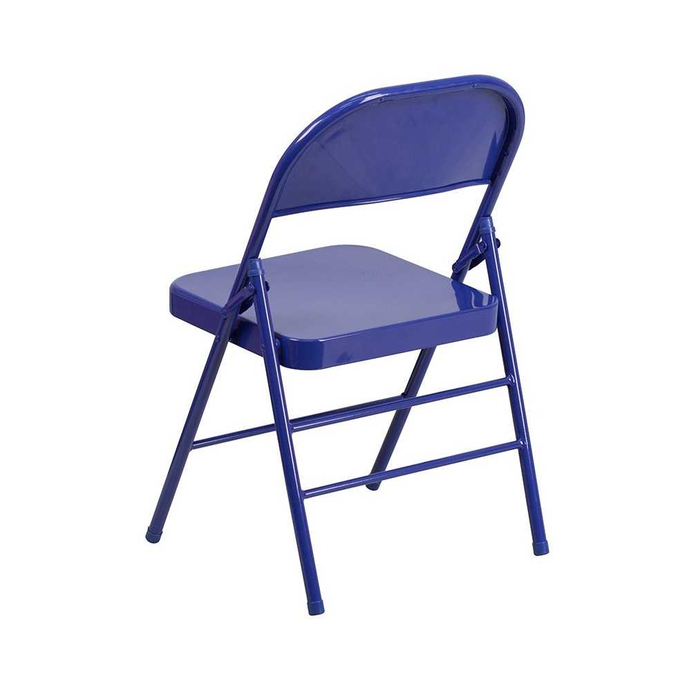 Series Cobalt Blue Triple Braced & Double Hinged Metal Folding Chair