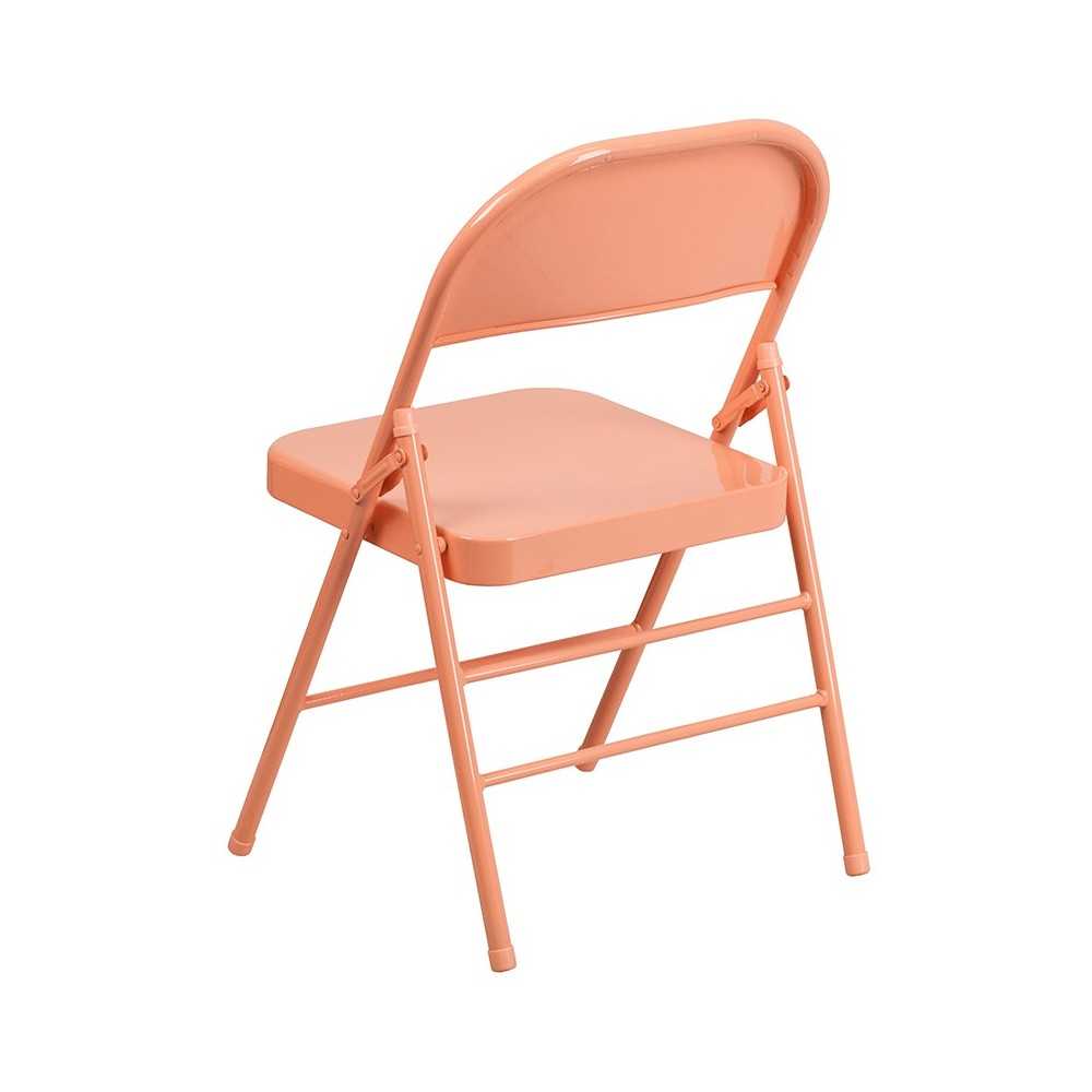 Series Sedona Coral Triple Braced & Double Hinged Metal Folding Chair