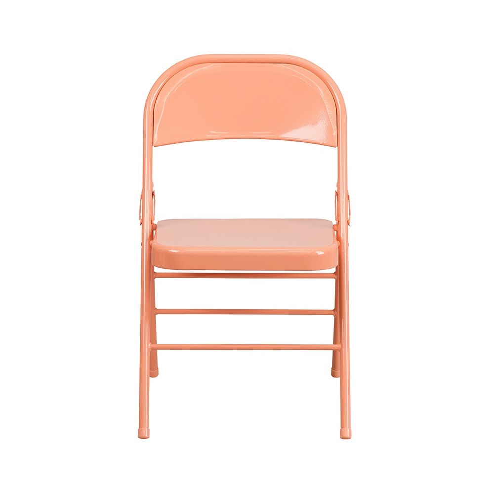 Series Sedona Coral Triple Braced & Double Hinged Metal Folding Chair