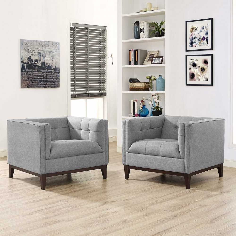 Serve Armchairs Set of 2, Light Gray