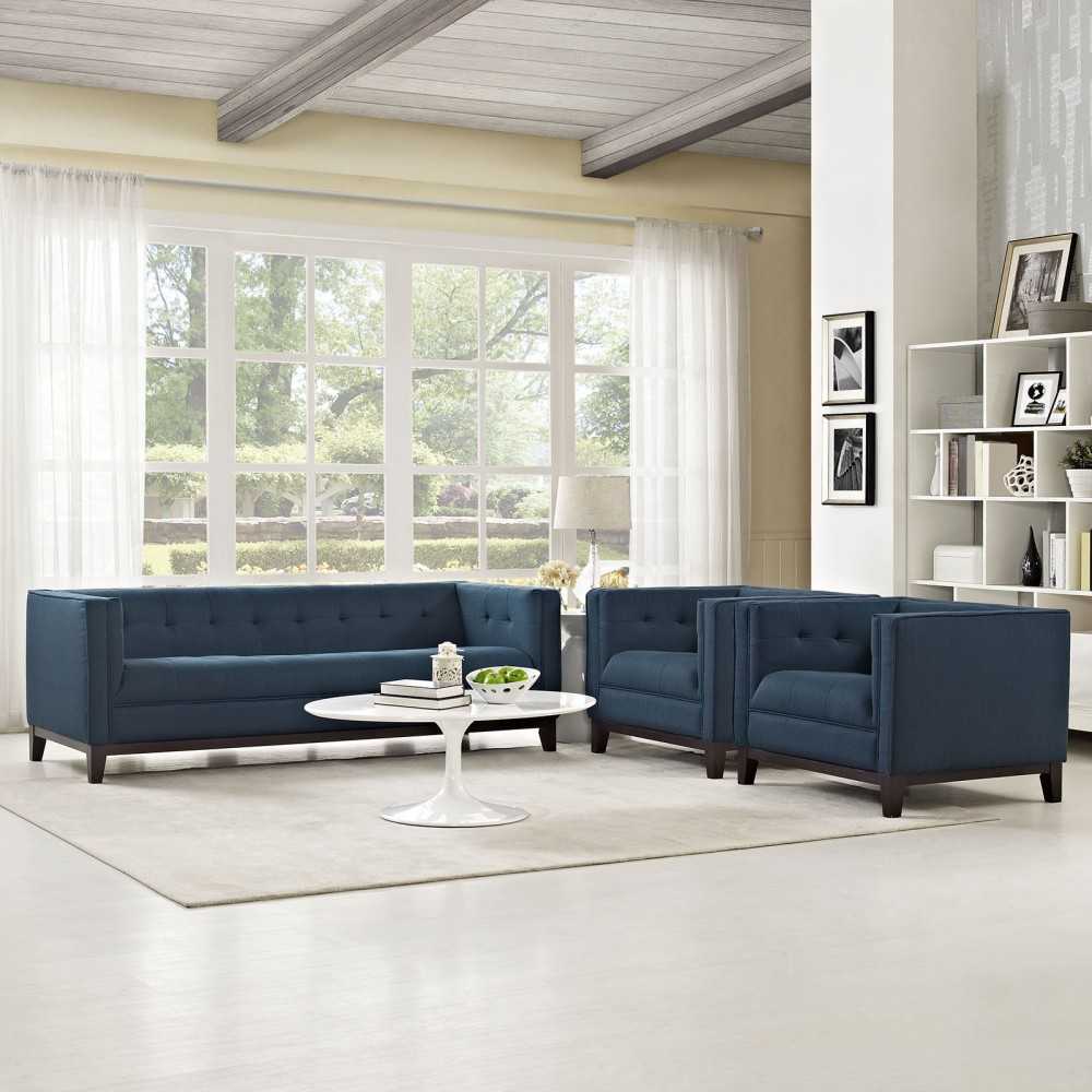 Serve Living Room Set Set of 3, Azure