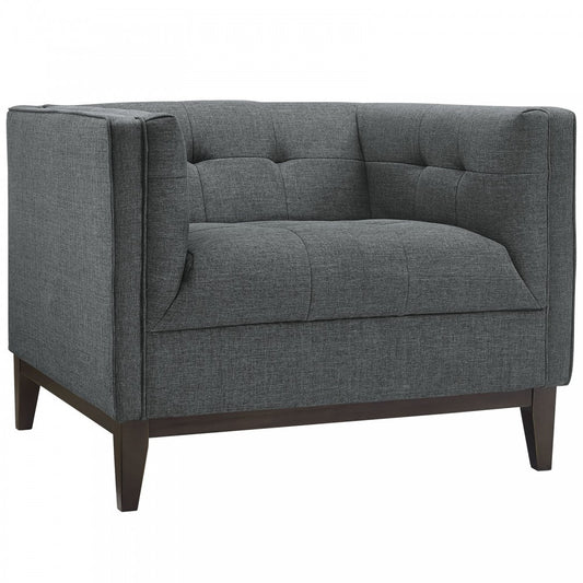 Serve Upholstered Fabric Armchair, Gray