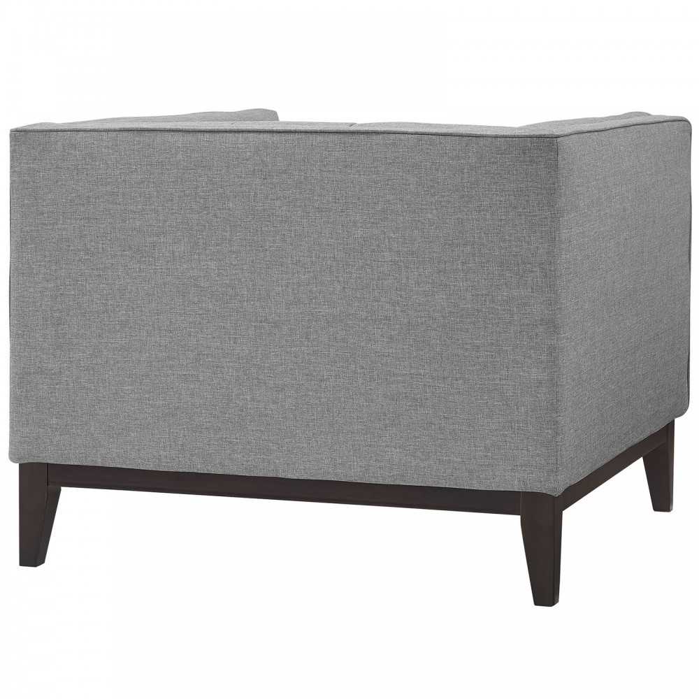 Serve Upholstered Fabric Armchair, Light Gray