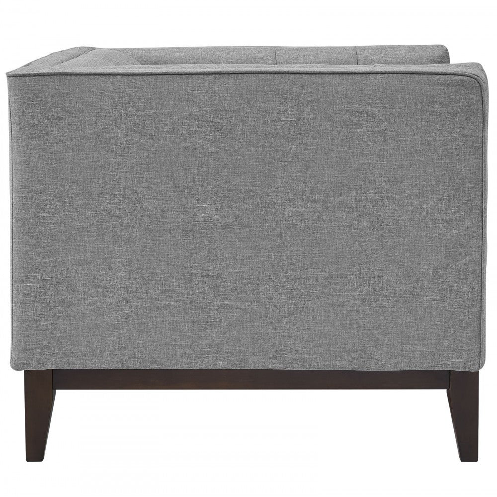 Serve Upholstered Fabric Armchair, Light Gray