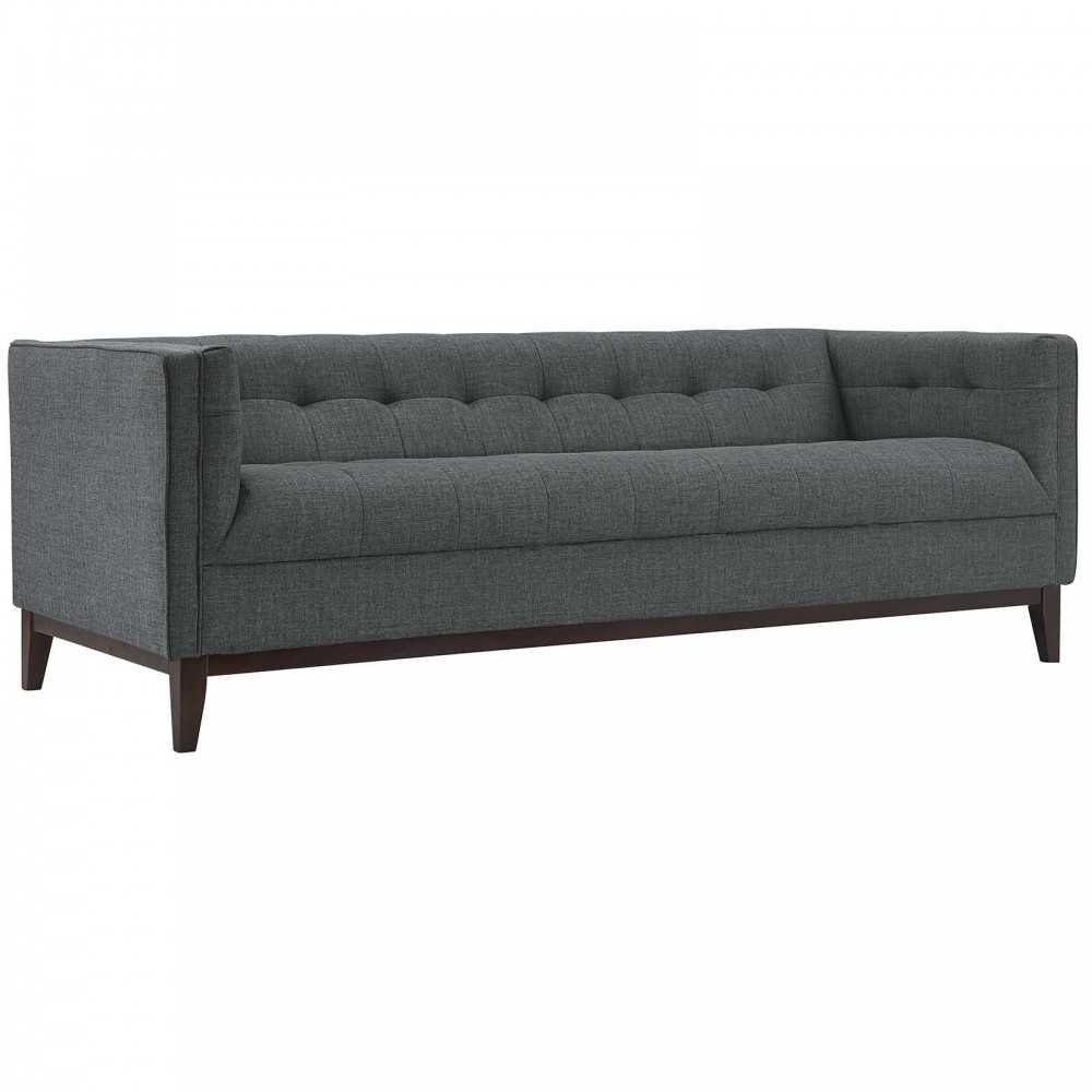 Serve Upholstered Fabric Sofa, Gray