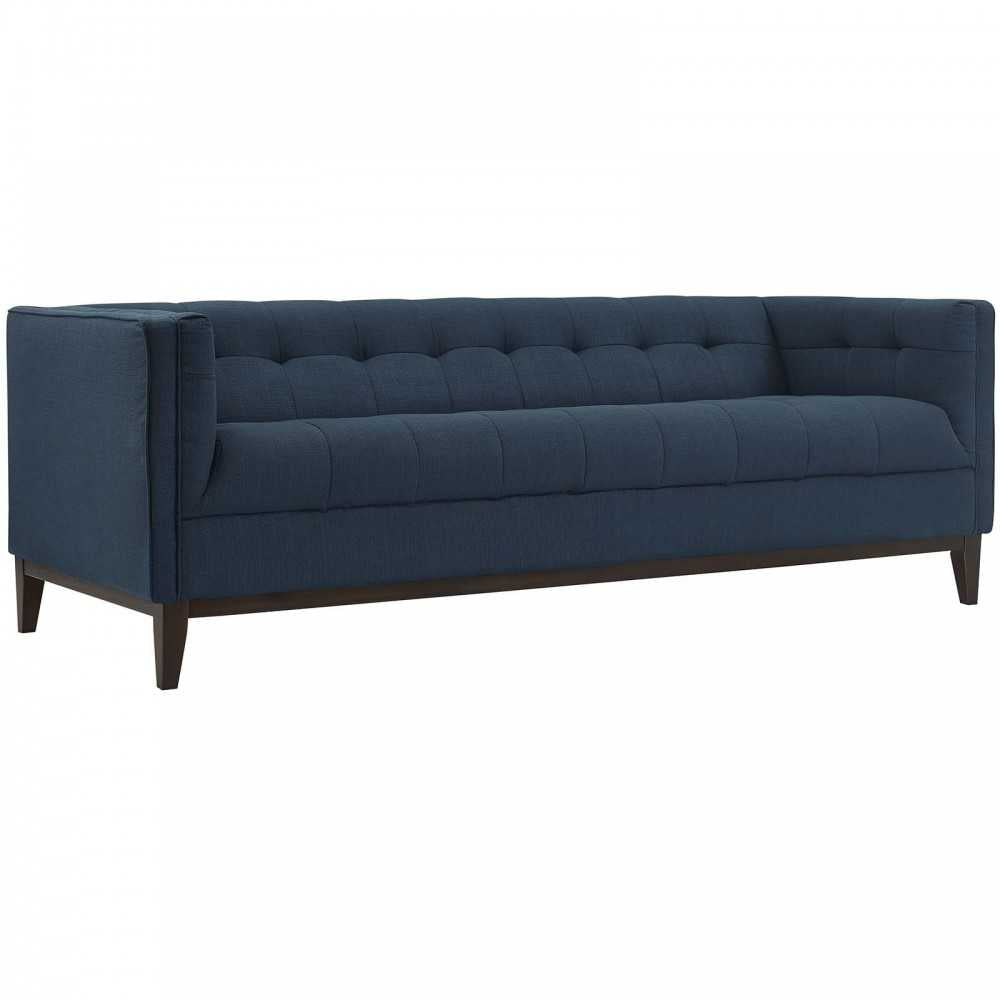 Serve Upholstered Fabric Sofa, Azure