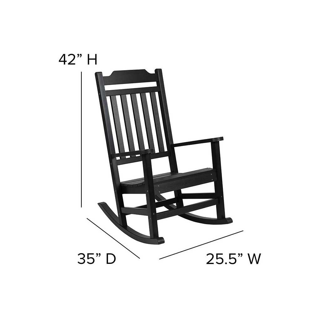Set of 2 Winston All-Weather Rocking Chair in Black Faux Wood