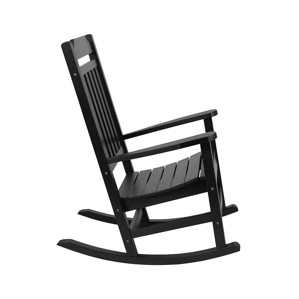 Set of 2 Winston All-Weather Rocking Chair in Black Faux Wood