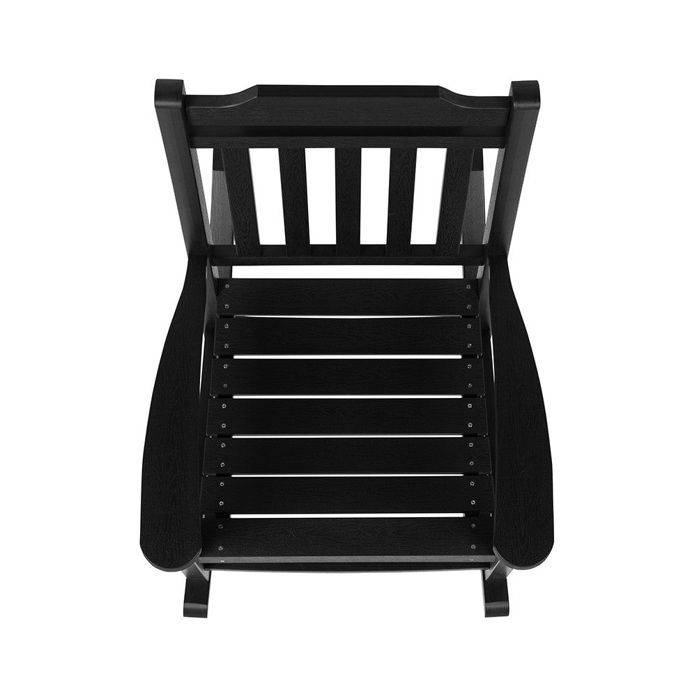 Set of 2 Winston All-Weather Rocking Chair in Black Faux Wood