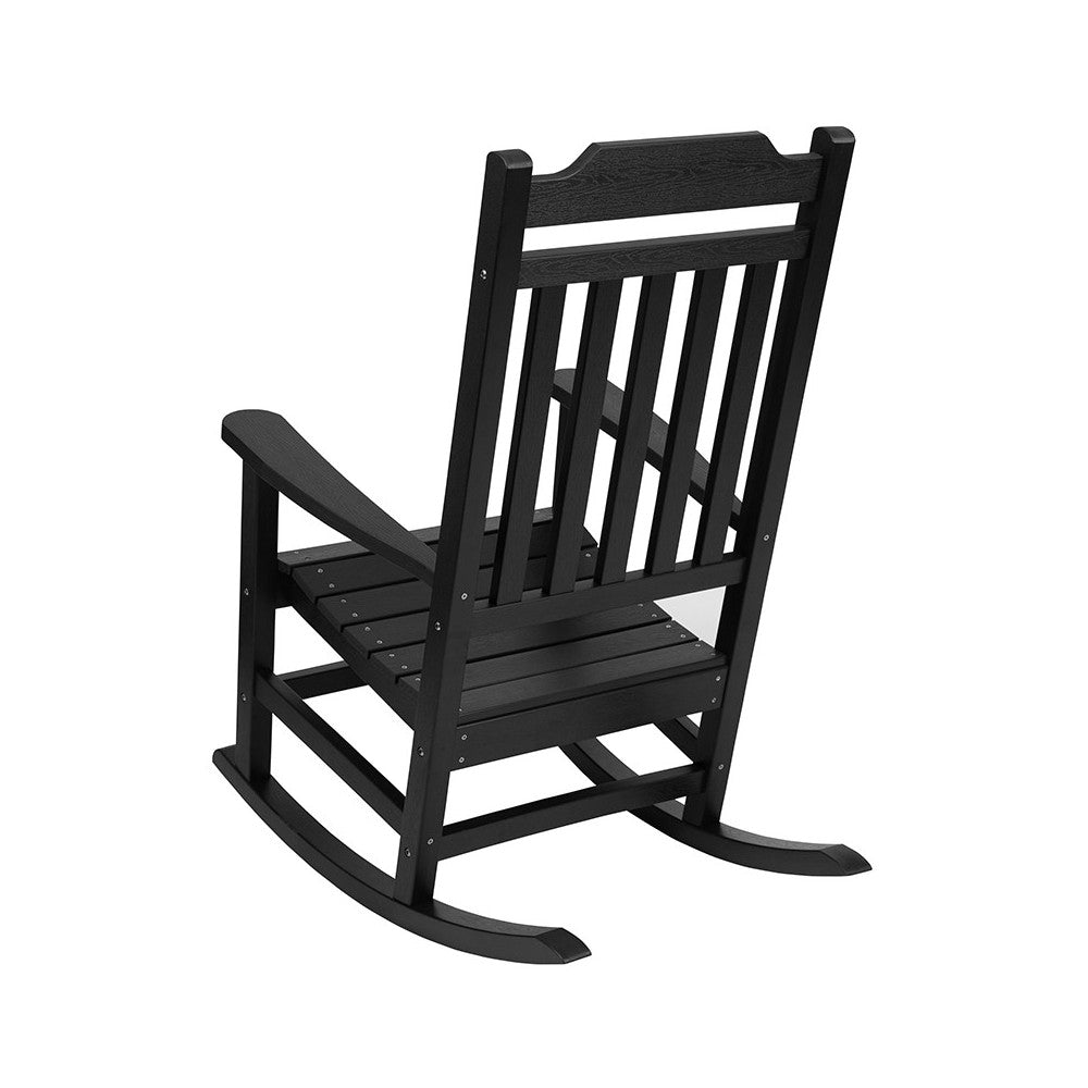 Set of 2 Winston All-Weather Rocking Chair in Black Faux Wood