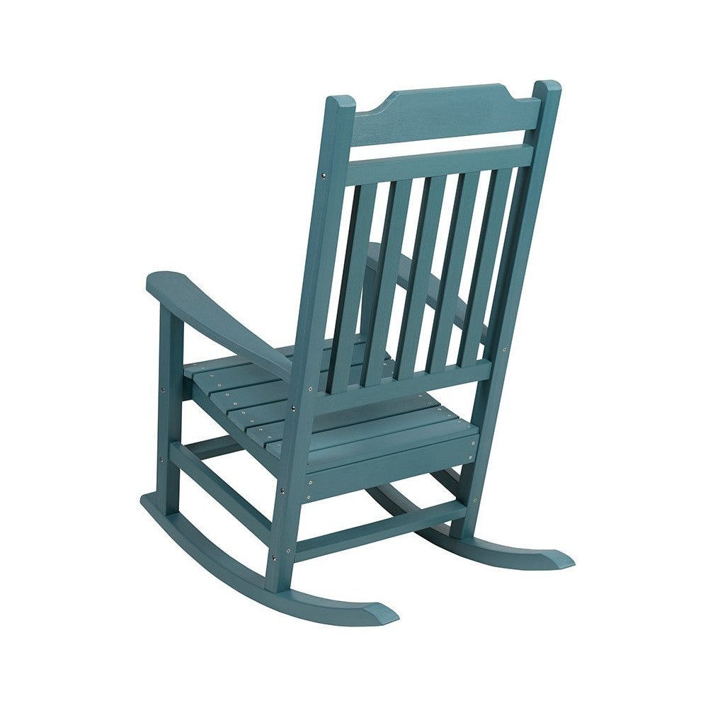 Set of 2 Winston All-Weather Rocking Chair in Teal Faux Wood