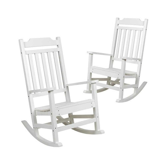 Set of 2 Winston All-Weather Rocking Chair in White Faux Wood