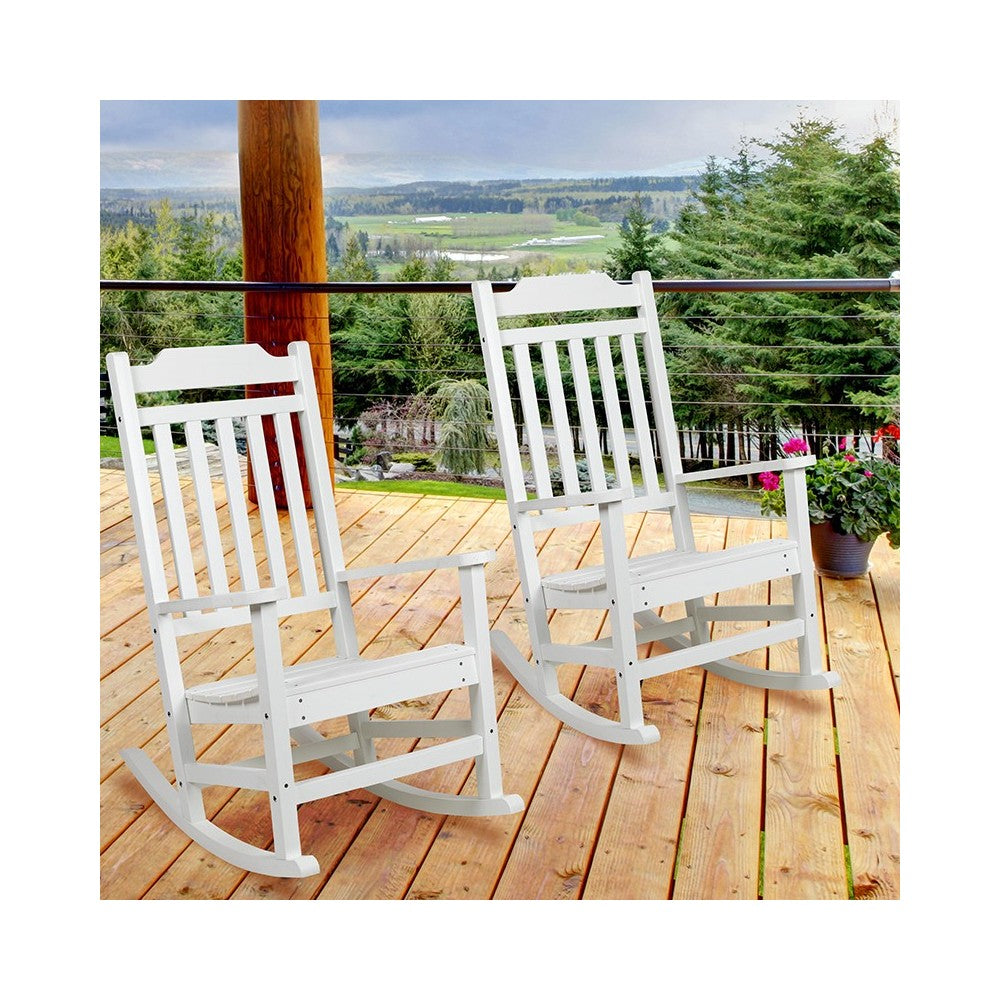 Set of 2 Winston All-Weather Rocking Chair in White Faux Wood