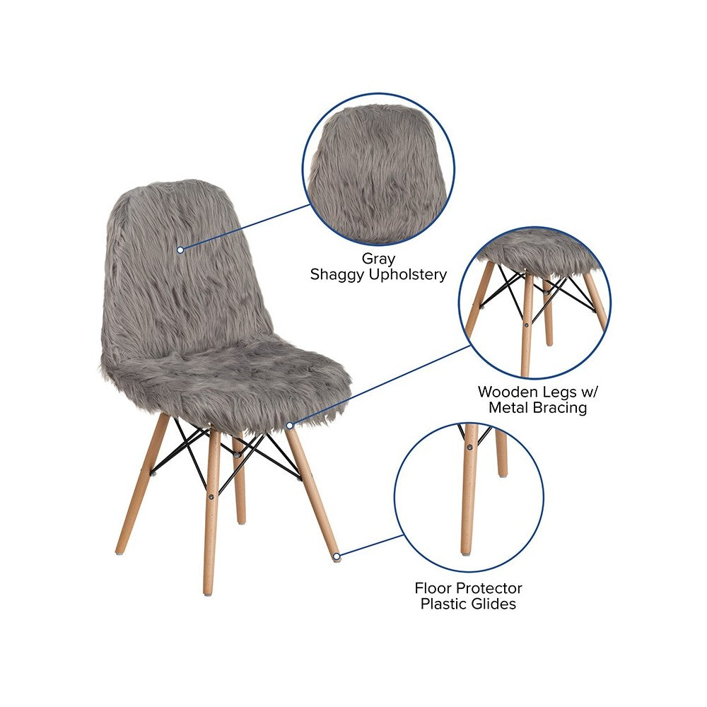 Shaggy Dog Charcoal Gray Accent Chair