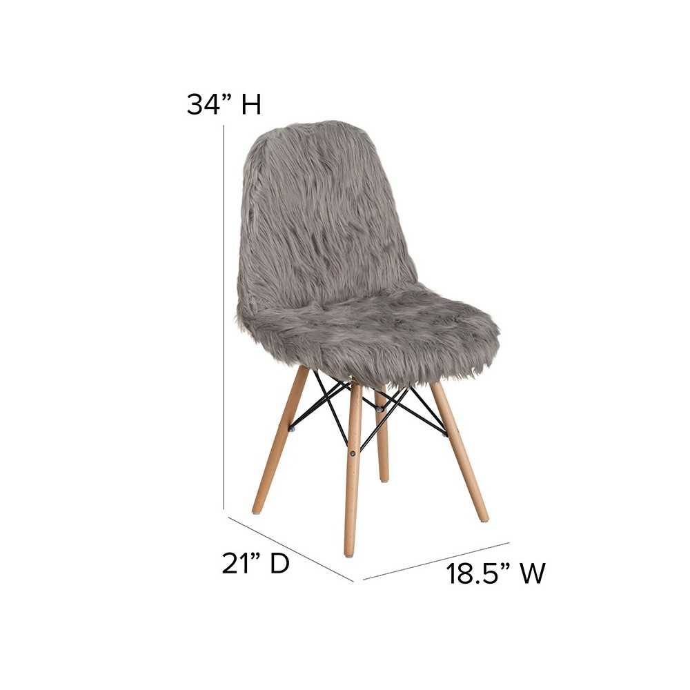 Shaggy Dog Charcoal Gray Accent Chair