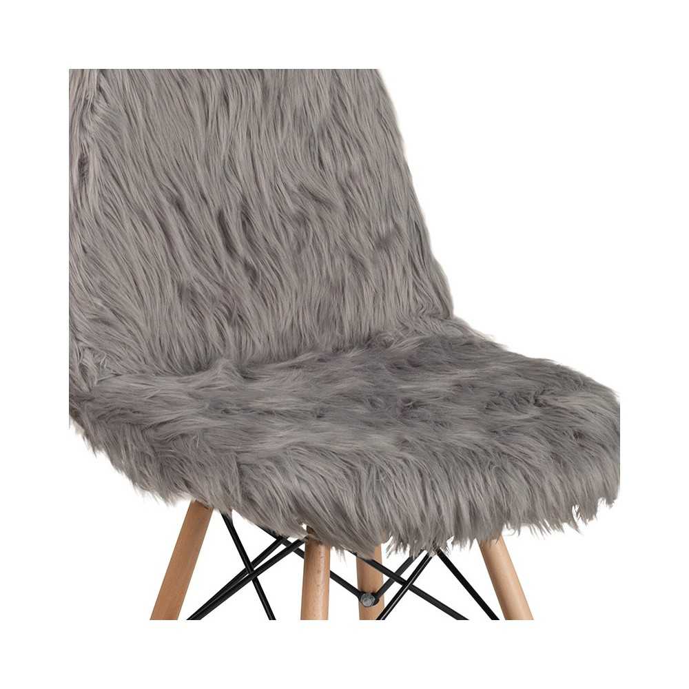 Shaggy Dog Charcoal Gray Accent Chair