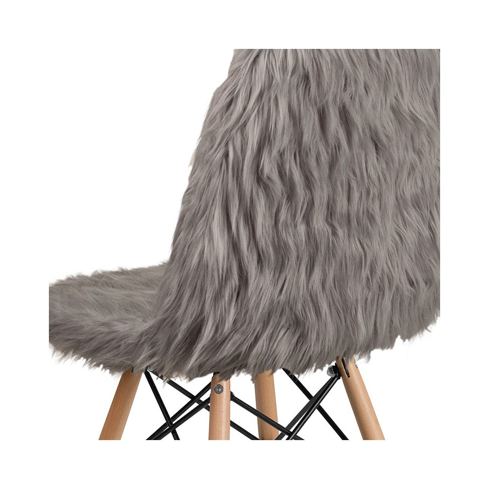 Shaggy Dog Charcoal Gray Accent Chair