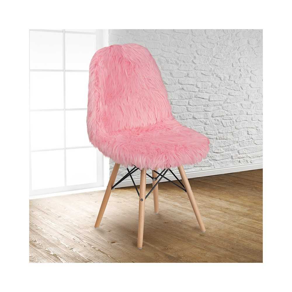 Shaggy Dog Light Pink Accent Chair