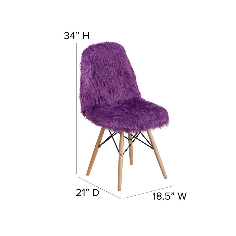 Shaggy Dog Purple Accent Chair