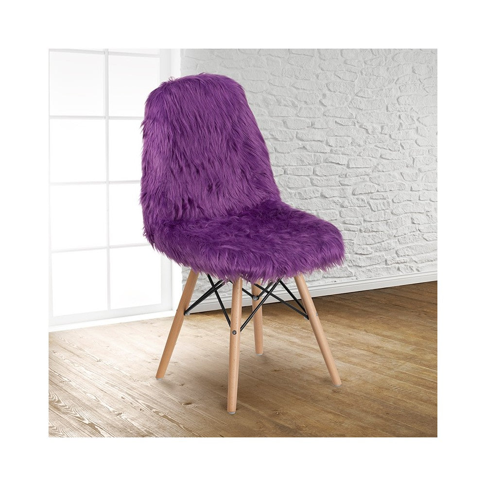 Shaggy Dog Purple Accent Chair