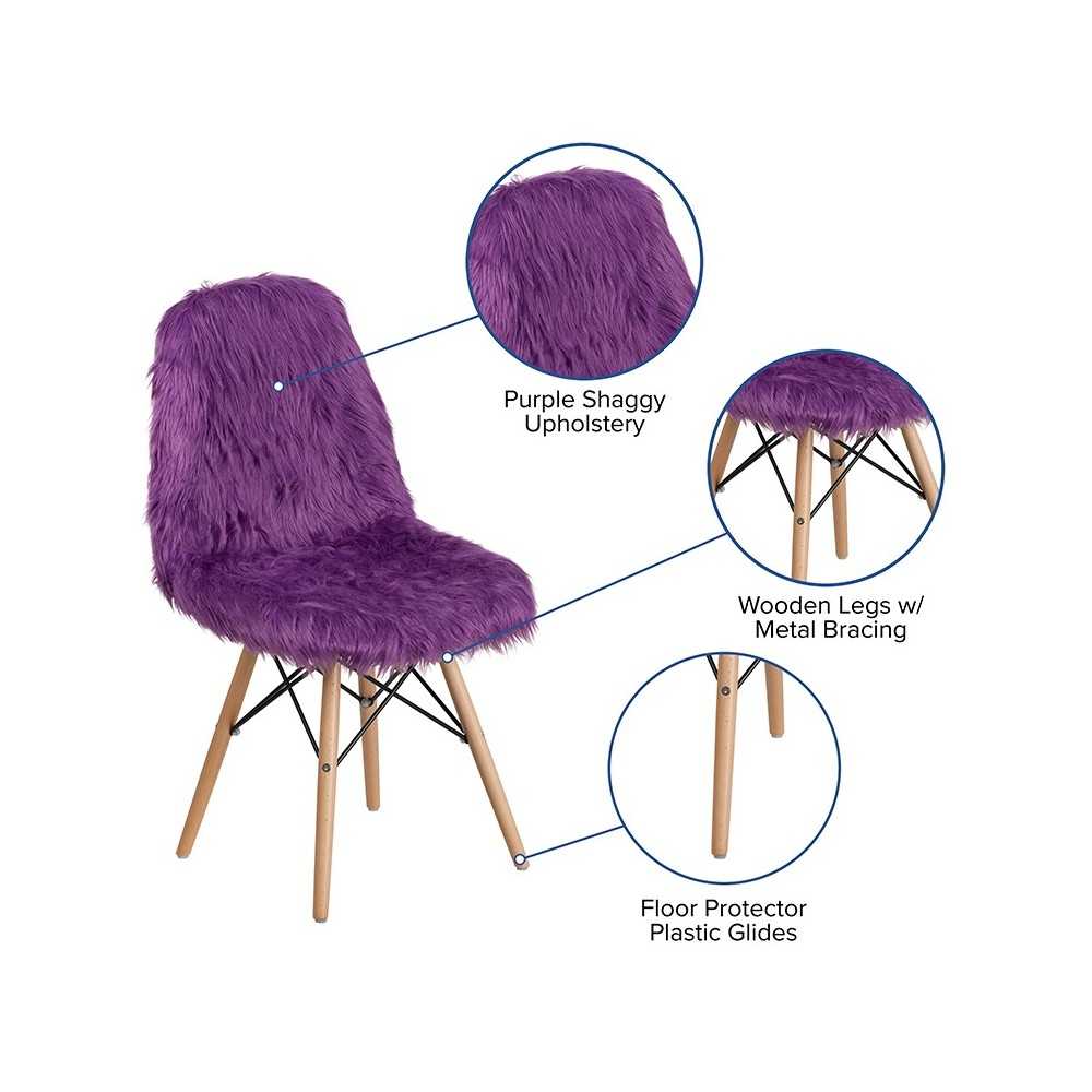 Shaggy Dog Purple Accent Chair
