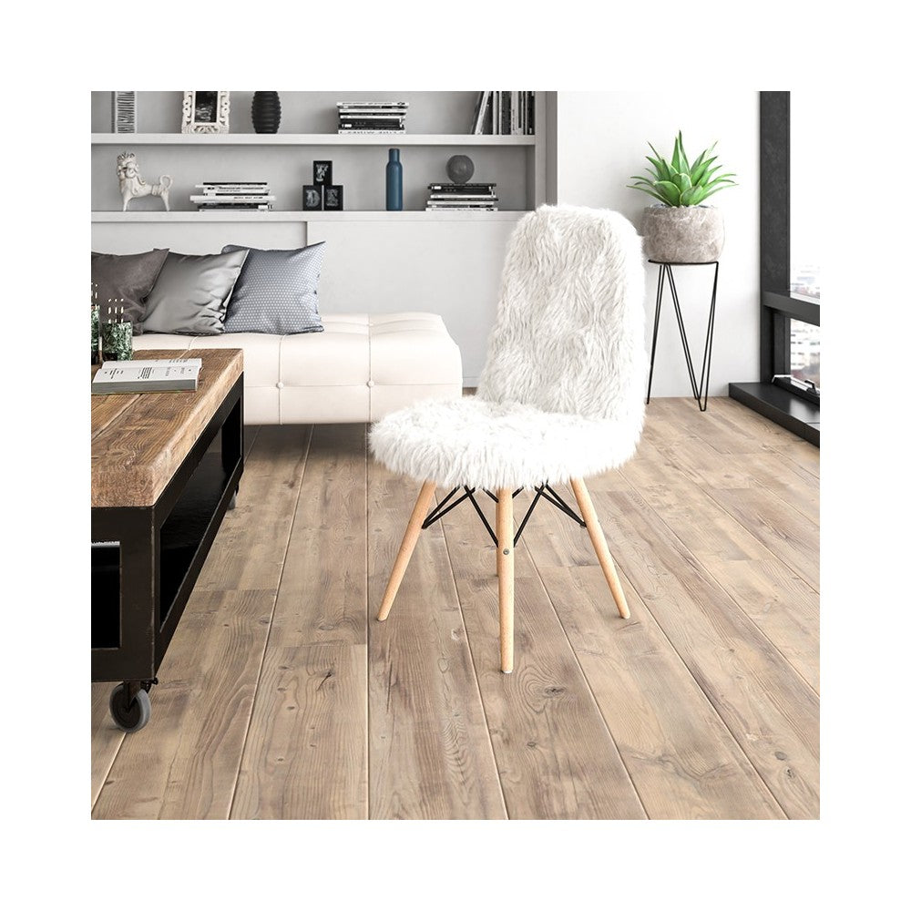 Shaggy Dog White Accent Chair