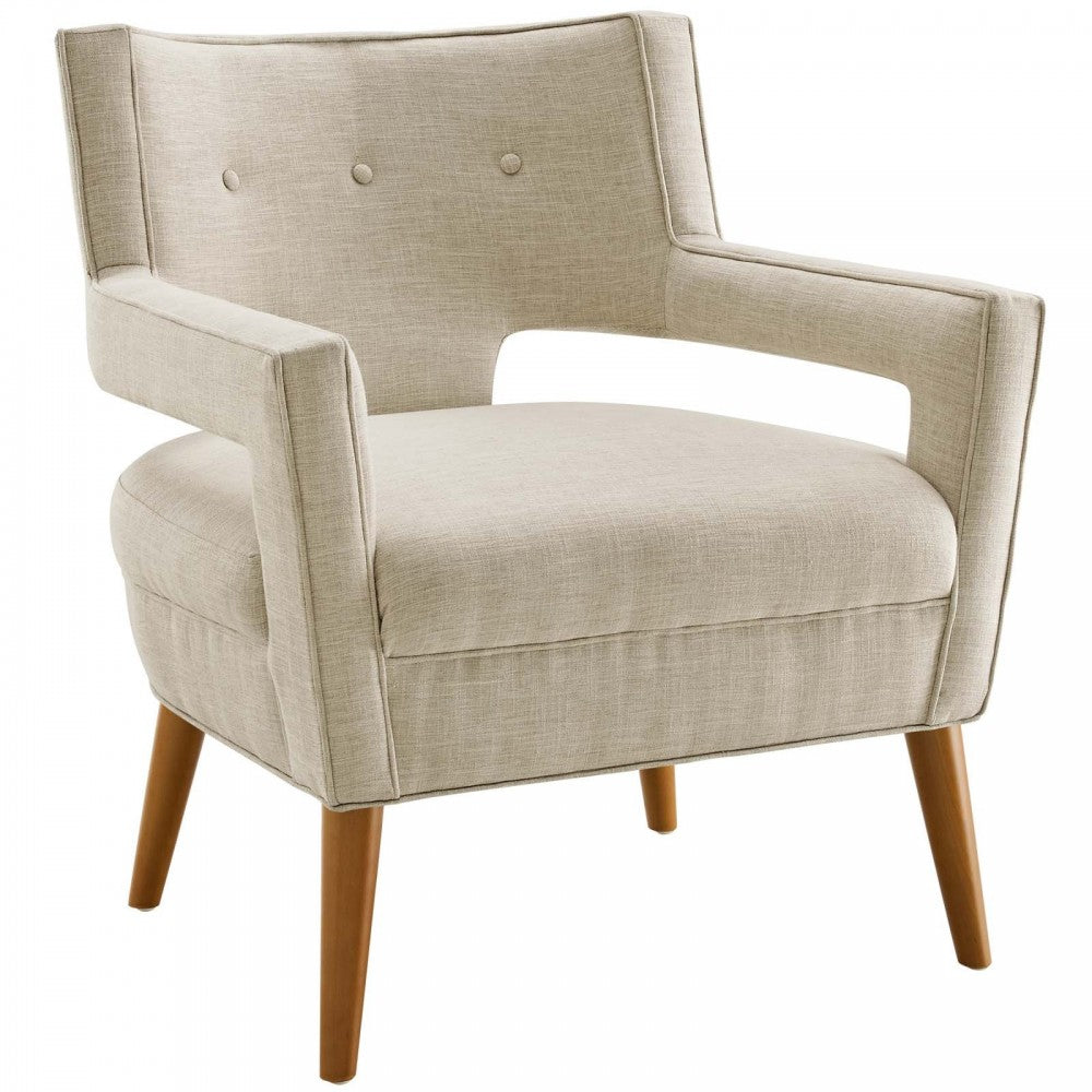 Sheer Upholstered Fabric Armchair, Sand