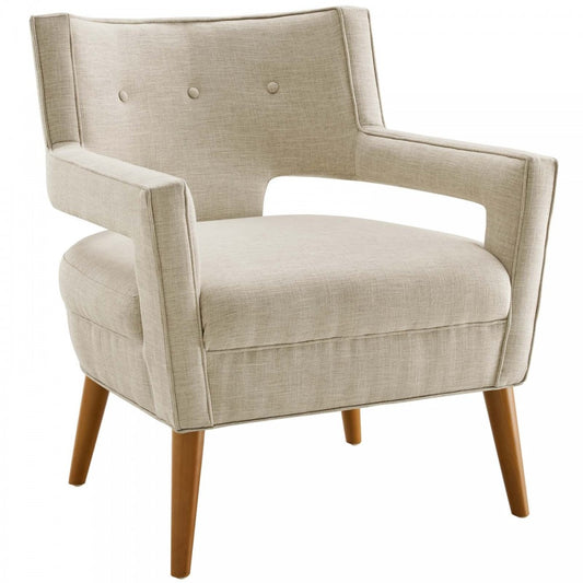 Sheer Upholstered Fabric Armchair, Sand