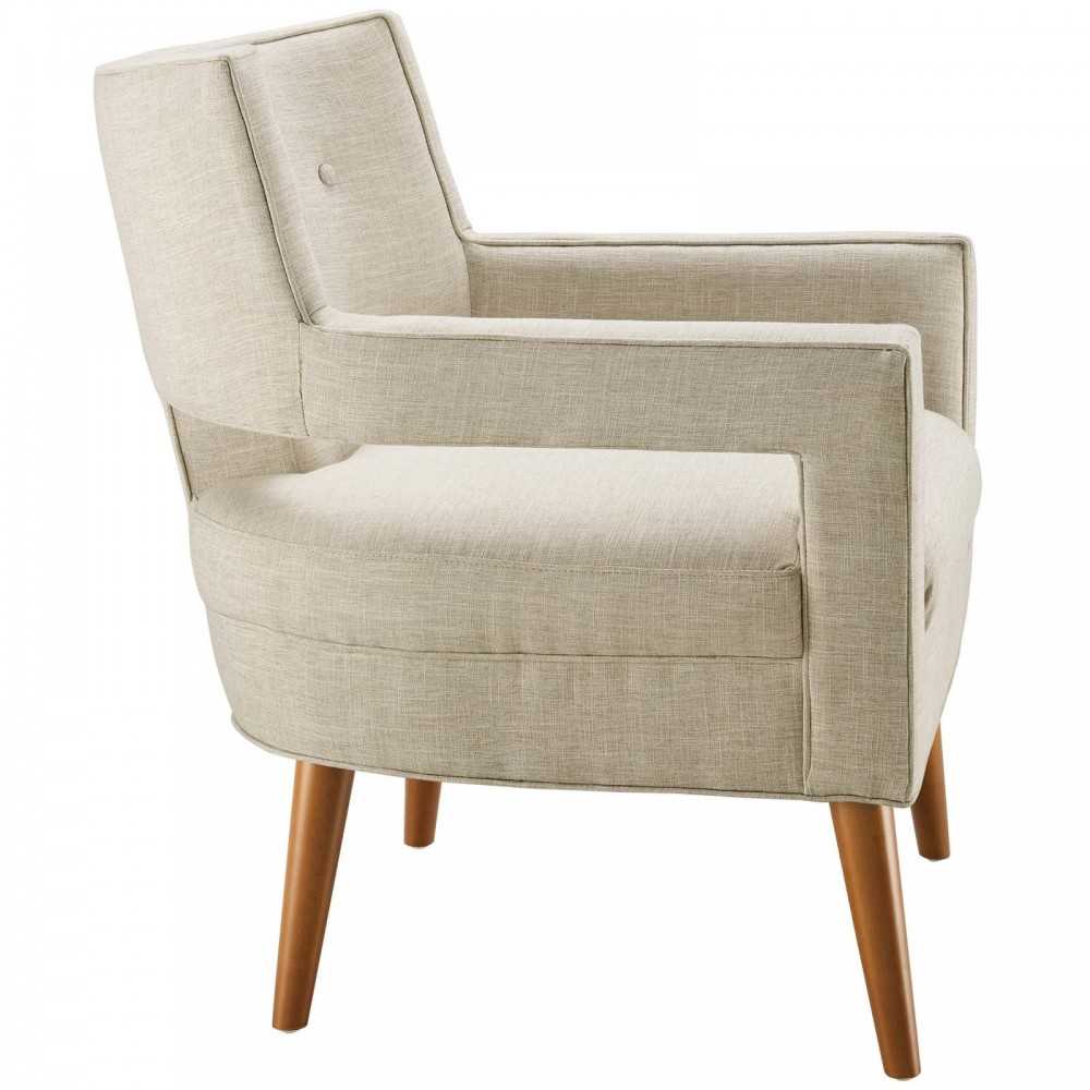 Sheer Upholstered Fabric Armchair, Sand