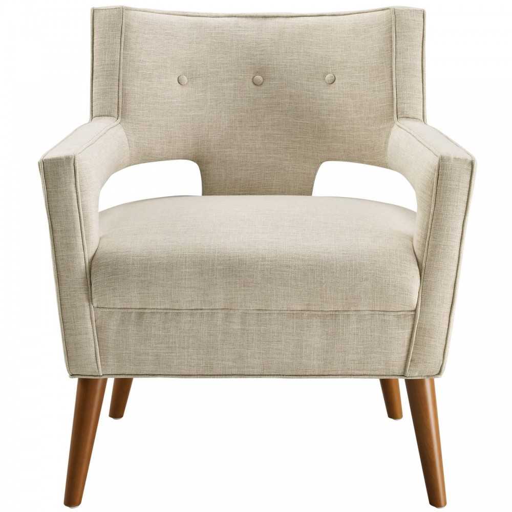 Sheer Upholstered Fabric Armchair, Sand