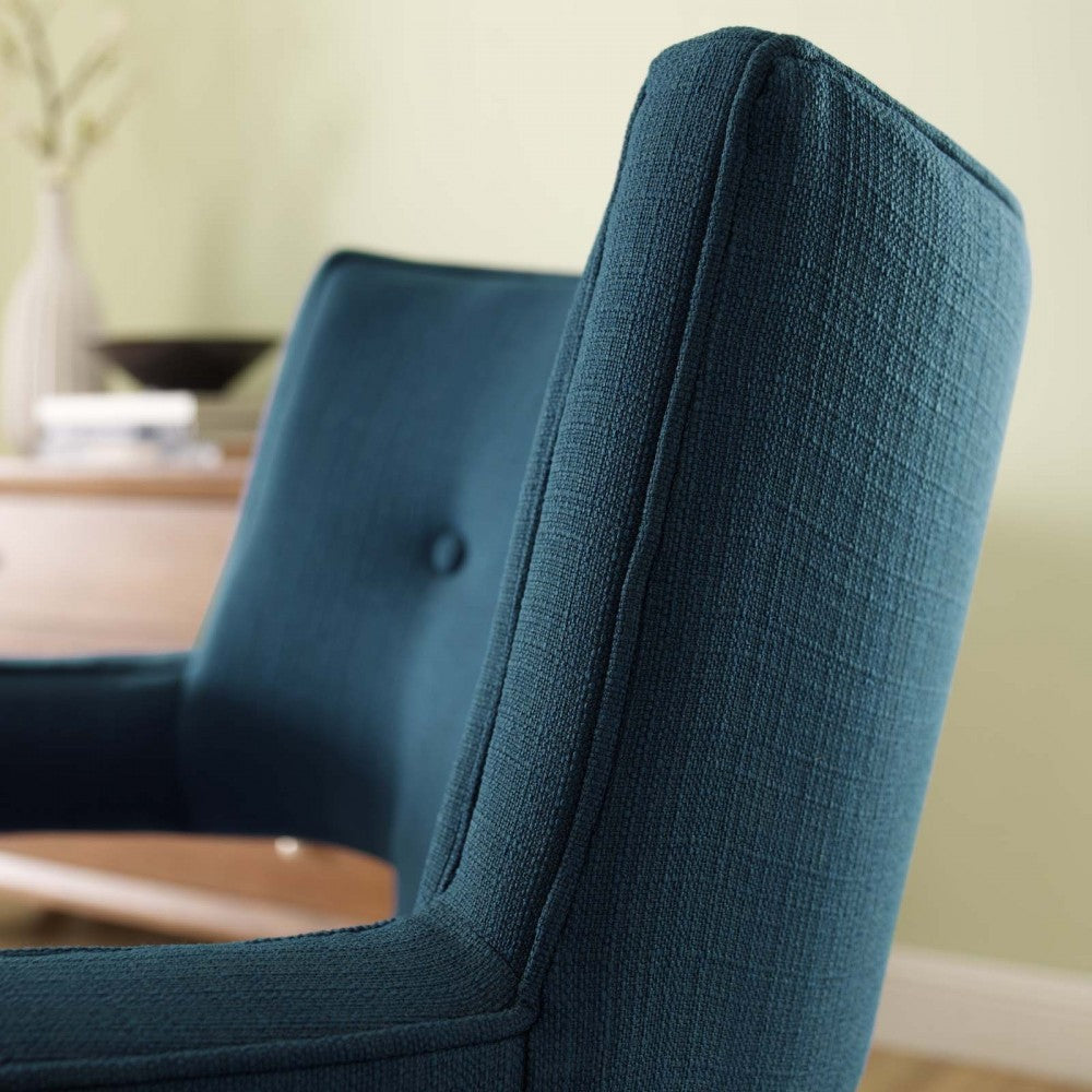 Sheer Upholstered Fabric Armchair, Azure