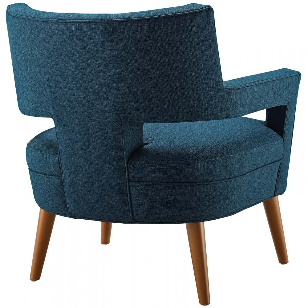 Sheer Upholstered Fabric Armchair, Azure
